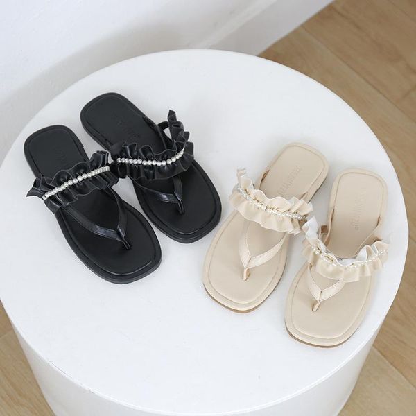 shoes low woman's slippers luxury slides rubber flip flops string bead 2021 designer summer hawaiian flat pu fabric hoof heels r, Black
shoes low woman's slippers luxury slides rubber flip flops string bead 2021 designer summer hawaiian flat pu fabric hoof heels r, Black