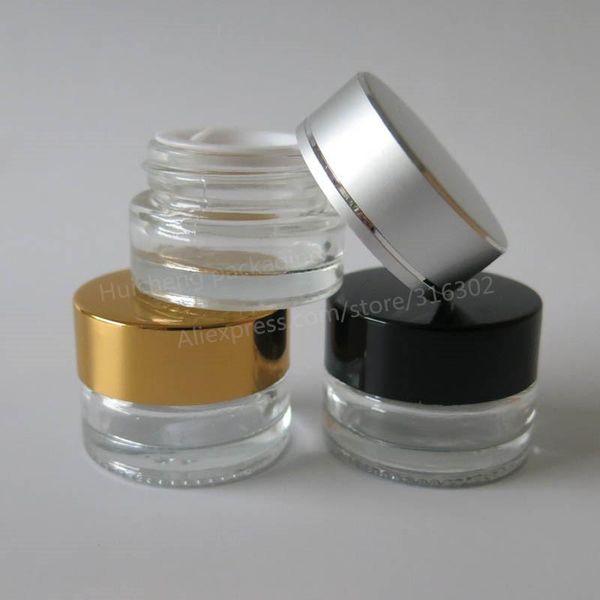 5g travel small glass cream jar with aluminum lids 5cc cosmetic packaging, silver gold black cap storage bottles & jars
5g travel small glass cream jar with aluminum lids 5cc cosmetic packaging, silver gold black cap storage bottles & jars