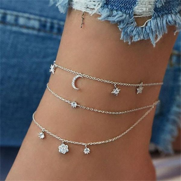 anklets ifmia fashion silver color crystal anklet for women multilayer chain 2021 moon star foot bracelet geometric round jewelry, Red;blue
anklets ifmia fashion silver color crystal anklet for women multilayer chain 2021 moon star foot bracelet geometric round jewelry, Red;blue