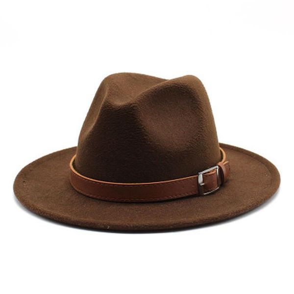 wide brim hats women winter solid color with band belt buckle fedora jazz caps men classic simple formal felted, Blue;gray
wide brim hats women winter solid color with band belt buckle fedora jazz caps men classic simple formal felted, Blue;gray