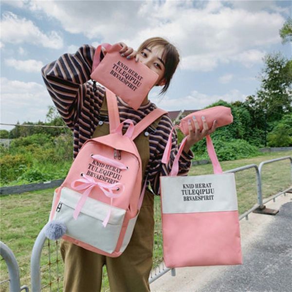 backpack 4-piece set color contrast women's large capacity schoolbag teenager girl travel rucksack pencil case crossbody bag
backpack 4-piece set color contrast women's large capacity schoolbag teenager girl travel rucksack pencil case crossbody bag