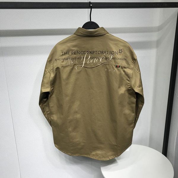 men's casual shirts embroidery printed shirt autumn loose letter khaki top, White;black
men's casual shirts embroidery printed shirt autumn loose letter khaki top, White;black
