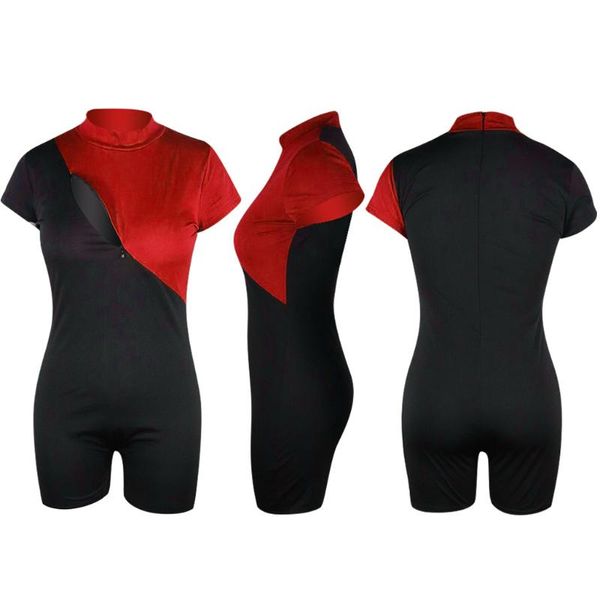 women's jumpsuits & rompers fashion women summer jumpsuit skinny match color stand collar short sleeves double zipper sports playsuit l, Black;white
women's jumpsuits & rompers fashion women summer jumpsuit skinny match color stand collar short sleeves double zipper sports playsuit l, Black;white