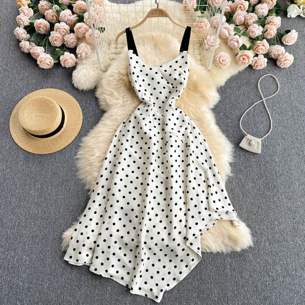 women white polka dot irregular dress beach vacation party vestidos summer casual female high waist slim robe 2021 new, Black;gray
women white polka dot irregular dress beach vacation party vestidos summer casual female high waist slim robe 2021 new, Black;gray