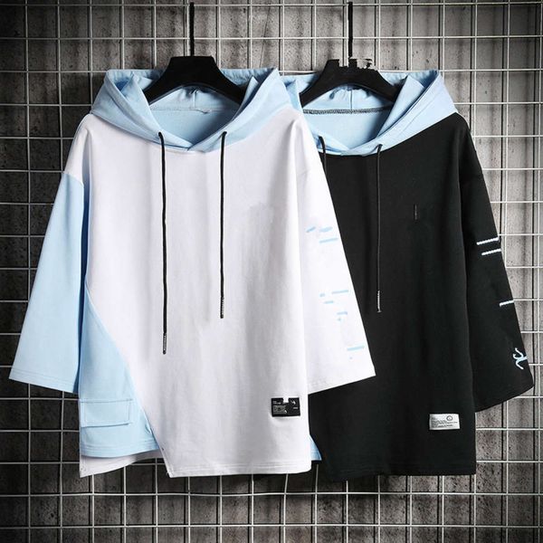 short sleeve t-shirt men's fashion brand hooded pullover hoodies for men, Black
short sleeve t-shirt men's fashion brand hooded pullover hoodies for men, Black