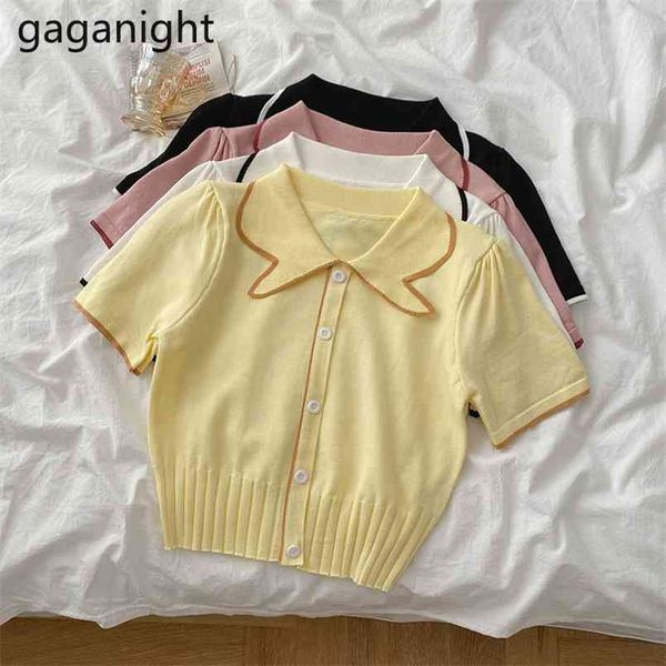 summer knitted t-shirt women turn-down collar button up crop tees korean short sleeve casual thin sweaters 210601, White
summer knitted t-shirt women turn-down collar button up crop tees korean short sleeve casual thin sweaters 210601, White