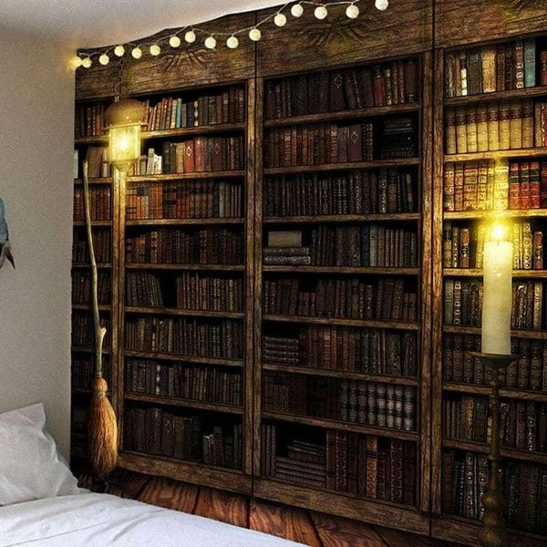tapestries sepyue magic retro bookshelf tapestry wall hanging bedspread throw home decor 95*73cm
tapestries sepyue magic retro bookshelf tapestry wall hanging bedspread throw home decor 95*73cm