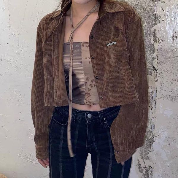 women's jackets women autumn short corduroy jacket,adults vintage button-down long sleeve lapel cardigan with pockets 2021 fashion casu, Black;brown
women's jackets women autumn short corduroy jacket,adults vintage button-down long sleeve lapel cardigan with pockets 2021 fashion casu, Black;brown
