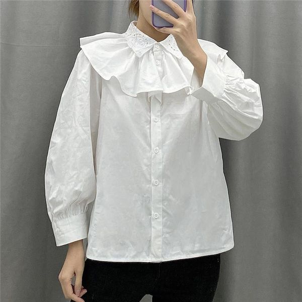 women sweet ruffled white blouse hollow out lapel nine quarter sleeve shirts female preppy style cute blusas 2021 women's blouses &
women sweet ruffled white blouse hollow out lapel nine quarter sleeve shirts female preppy style cute blusas 2021 women's blouses &