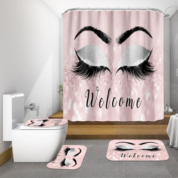 toilet seat covers eyelash 3d print white pink 4pc set waterproof shower curtain with hooks polyester non-slip u shape mat rug cover decors
toilet seat covers eyelash 3d print white pink 4pc set waterproof shower curtain with hooks polyester non-slip u shape mat rug cover decors