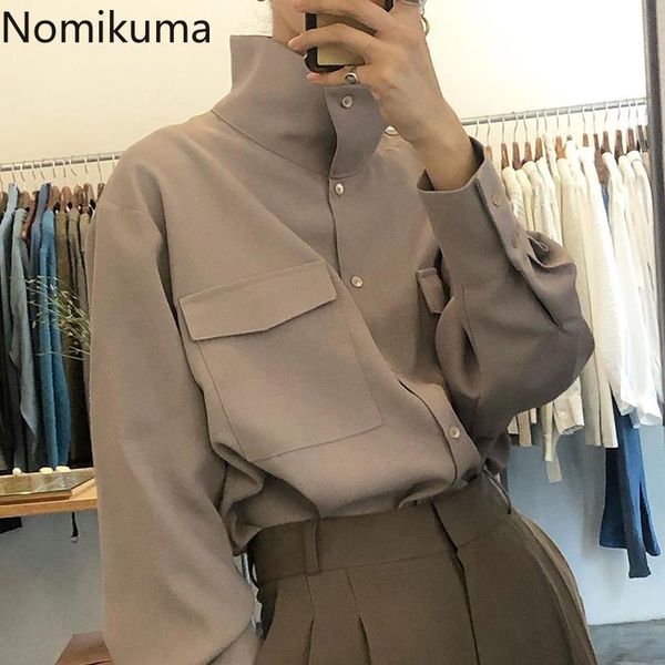 nomikuma korean stand neck single breasted blouse causal long sleeve pockets women shirt 2021 autumn elegant blusas 6d238 women's blou, White
nomikuma korean stand neck single breasted blouse causal long sleeve pockets women shirt 2021 autumn elegant blusas 6d238 women's blou, White