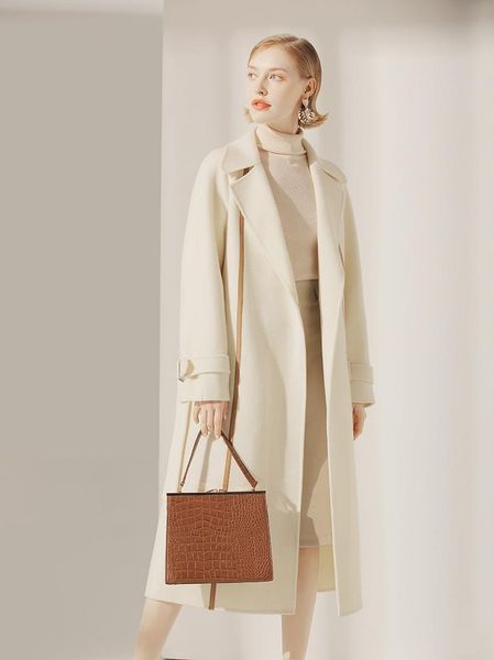 women's wool & blends double sided cashmere coat 2021 autumn and winter hepburn medium long silhouette british style high-end, Black
women's wool & blends double sided cashmere coat 2021 autumn and winter hepburn medium long silhouette british style high-end, Black