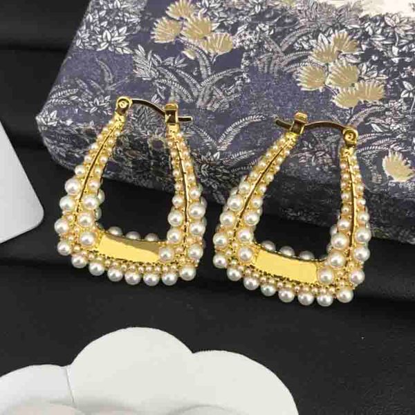 designers women party wedding dangle earring with luxurys jewely fashion lady gold inlaid pearl earrings, Silver
designers women party wedding dangle earring with luxurys jewely fashion lady gold inlaid pearl earrings, Silver