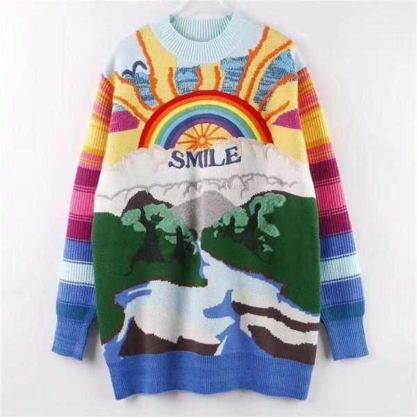 women's sweaters 2021 autumn winter thick women colorblock rainbow embroidery o-neck knitted pullover fashion outwear casual warm, White;black
women's sweaters 2021 autumn winter thick women colorblock rainbow embroidery o-neck knitted pullover fashion outwear casual warm, White;black