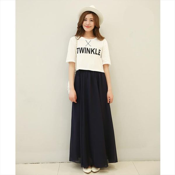 chiffon cool elastic waist long solid women skirts color elegant spring and summer autumn pleated falda sk71, Black
chiffon cool elastic waist long solid women skirts color elegant spring and summer autumn pleated falda sk71, Black