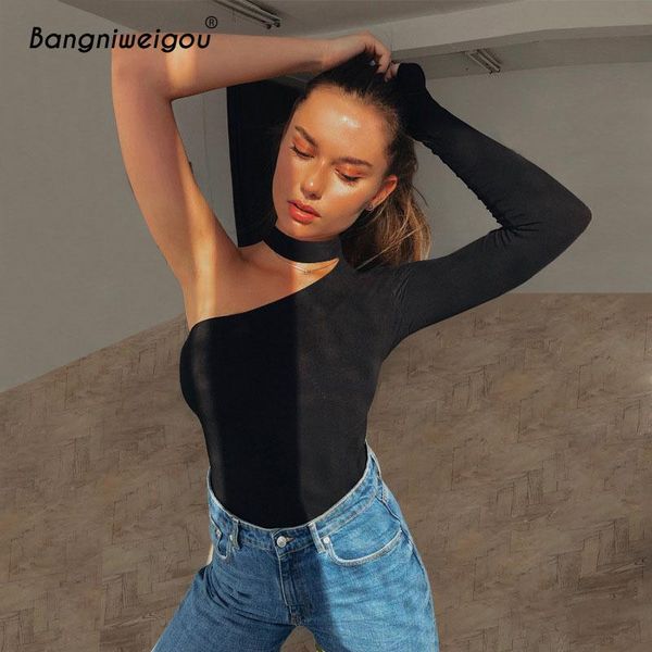 bangniweigou spring cut out one shoulder long sleeve bodysuit choker halter neck elegant romper overalls white black red women's jumpsu, Black;white
bangniweigou spring cut out one shoulder long sleeve bodysuit choker halter neck elegant romper overalls white black red women's jumpsu, Black;white