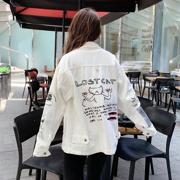 autumn denim jacket women white loose korean cool fashion cartoon cat printing harajuku chaqueta mujer streetwear veste femme women's j, Black;brown
autumn denim jacket women white loose korean cool fashion cartoon cat printing harajuku chaqueta mujer streetwear veste femme women's j, Black;brown