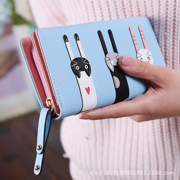 purse japan and south korea mobile phone wallet women's long zipper buckle cartoon three cats fashion handbag, White
purse japan and south korea mobile phone wallet women's long zipper buckle cartoon three cats fashion handbag, White
