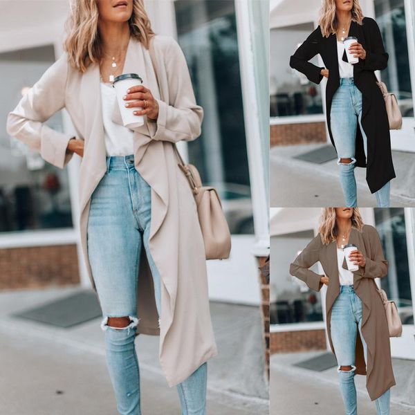 women's trench coats women thin long coat 2021 autumn spring lapel sleeve office ladies solid slim overcoat outwear abrigo mujer, Tan;black
women's trench coats women thin long coat 2021 autumn spring lapel sleeve office ladies solid slim overcoat outwear abrigo mujer, Tan;black
