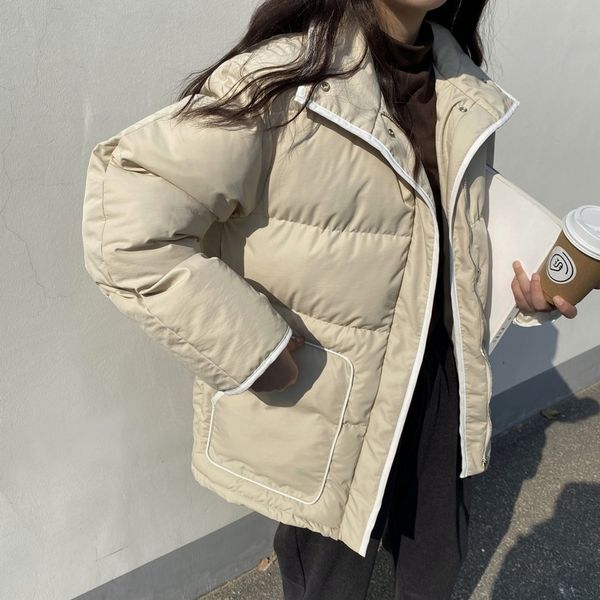 women's winter retro waistband weight short work padded jacket tools, Black
women's winter retro waistband weight short work padded jacket tools, Black