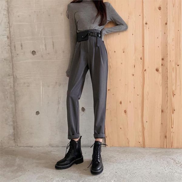 women's pants & capris high waist harem elegant ol office straight trousers women black grey work wear spring autumn 2021 vintage, Black;white
women's pants & capris high waist harem elegant ol office straight trousers women black grey work wear spring autumn 2021 vintage, Black;white