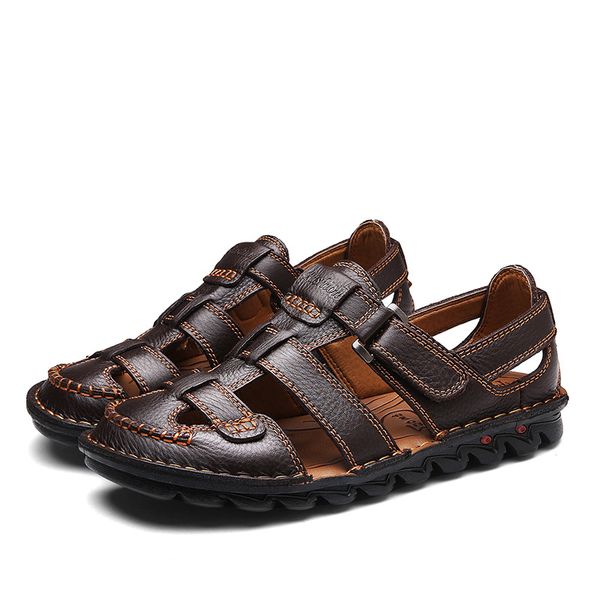outdoor genuine leather sandals men shoes casual beach sandals close toe driving shoes for man sandals, Black
outdoor genuine leather sandals men shoes casual beach sandals close toe driving shoes for man sandals, Black