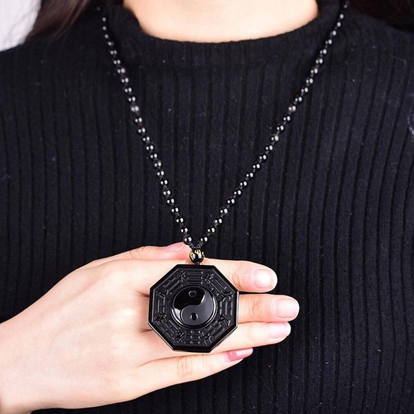 pendant necklaces black obsidian yin yang necklace women's jewelry gossip chinese taiji-bagua men's, Silver
pendant necklaces black obsidian yin yang necklace women's jewelry gossip chinese taiji-bagua men's, Silver