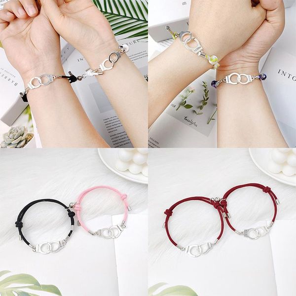 charm bracelets unique handcuffs braclets 2 pcs magnet couple bracelet valentine's day adjustable matching lovers braslet present pair, Golden;silver
charm bracelets unique handcuffs braclets 2 pcs magnet couple bracelet valentine's day adjustable matching lovers braslet present pair, Golden;silver