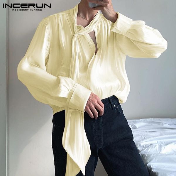 men's casual shirts incerun 2021 ribbon design beige camisa texture solid breathable pleated long sleeve loose blouse s-5xl, White;black
men's casual shirts incerun 2021 ribbon design beige camisa texture solid breathable pleated long sleeve loose blouse s-5xl, White;black
