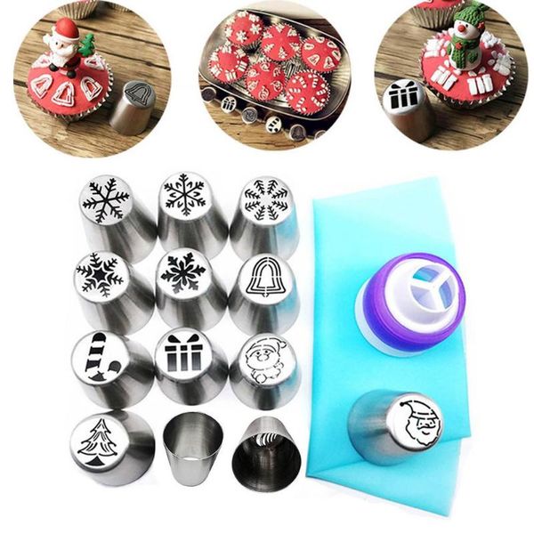 baking & pastry tools russian icing piping nozzles stainless steel sets 15pcs christmas flower shaped frosting cake decorating supplies kit
baking & pastry tools russian icing piping nozzles stainless steel sets 15pcs christmas flower shaped frosting cake decorating supplies kit