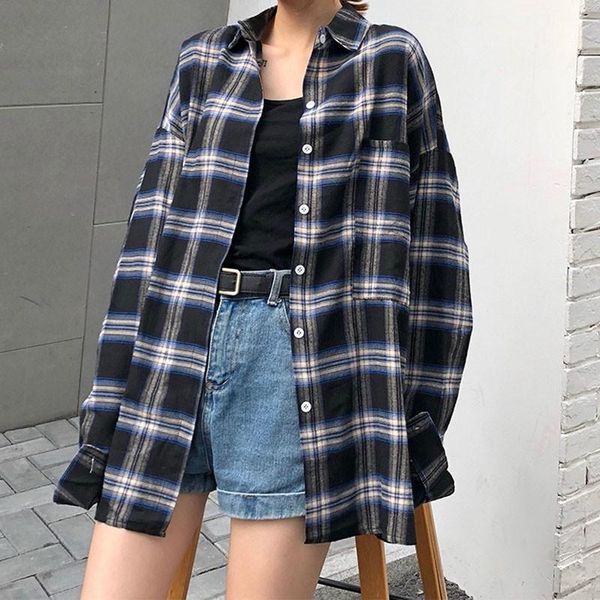 spring autumn vintage plaid print shirt fashion women casual loose single-breasted long sleeve blouse 2021 women's blouses & shirts, White
spring autumn vintage plaid print shirt fashion women casual loose single-breasted long sleeve blouse 2021 women's blouses & shirts, White