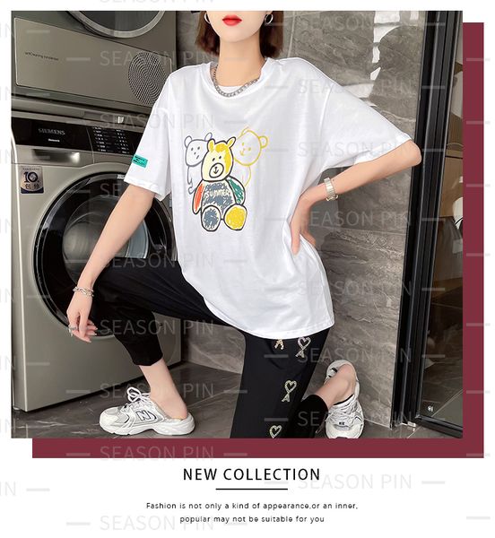 women's t-shirts spring summer printed short-sleeved men and women couples national tide brand loose lazy style all-match base t-shirt, White
women's t-shirts spring summer printed short-sleeved men and women couples national tide brand loose lazy style all-match base t-shirt, White