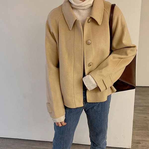 women's wool & blends autumn 100% jacket female single-breasted korean vintage fashion double-sided cashmere outerwear winter coat wome, Black
women's wool & blends autumn 100% jacket female single-breasted korean vintage fashion double-sided cashmere outerwear winter coat wome, Black