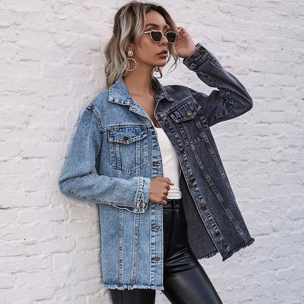 Women's Jackets Fashion Blue Black Hit Color Denim Women Outerwear Harajuku Loose Long Sleeve Washed Jeans Coat Female QQ3I, Black;brown
Women's Jackets Fashion Blue Black Hit Color Denim Women Outerwear Harajuku Loose Long Sleeve Washed Jeans Coat Female QQ3I, Black;brown