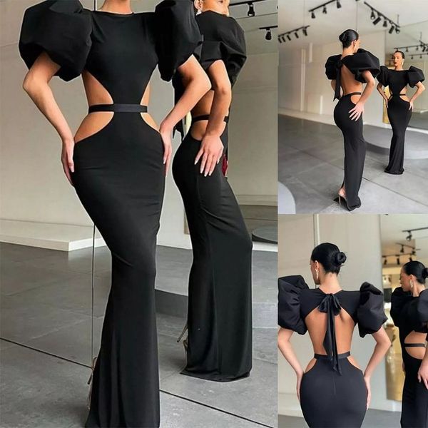 puff sleeve evening party dress custom made slim and bare waist sweep train gowns high quality, Black;red
puff sleeve evening party dress custom made slim and bare waist sweep train gowns high quality, Black;red