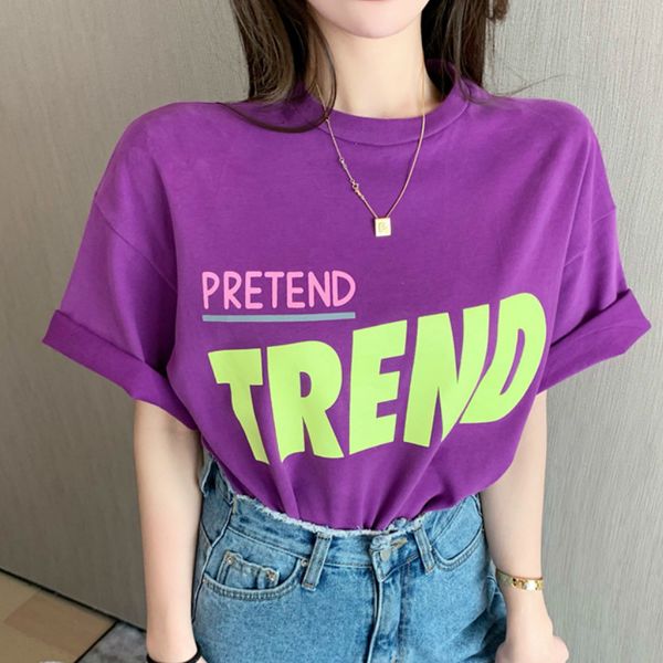 korean fashion graphic tees women letter printed o neck short sleeve t shirt casual loose tshirts female 210522, White
korean fashion graphic tees women letter printed o neck short sleeve t shirt casual loose tshirts female 210522, White