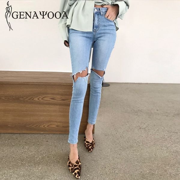 genayooa quality cotton skinny woman denim korean streetwear mom jeans high waist hole pencil pants stretch 210417, Blue
genayooa quality cotton skinny woman denim korean streetwear mom jeans high waist hole pencil pants stretch 210417, Blue