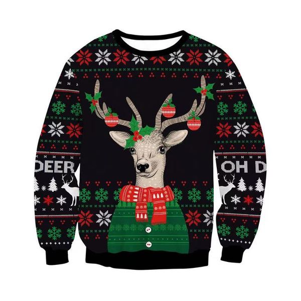 men's sweaters man's ugly christmas autumn winter funny sweatshirts cute elk printed holiday party family xmas pullovers clothes, White;black
men's sweaters man's ugly christmas autumn winter funny sweatshirts cute elk printed holiday party family xmas pullovers clothes, White;black