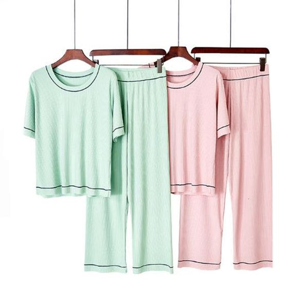 women's sleepwear fresh pajamas women short sleeve trousers home wear set spring summer pijama suit large size modal cotton ladies, Black;red
women's sleepwear fresh pajamas women short sleeve trousers home wear set spring summer pijama suit large size modal cotton ladies, Black;red