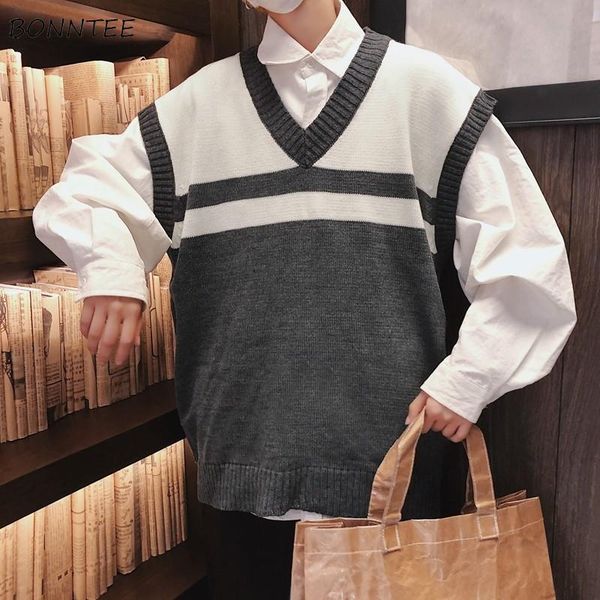 men's vests sweater vest men chic couples casual mens sleeveless sweaters teens preppy style streetwear v-neck vintage loose knitted ul, Black;white
men's vests sweater vest men chic couples casual mens sleeveless sweaters teens preppy style streetwear v-neck vintage loose knitted ul, Black;white