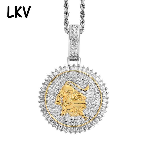 ins disc zodiac ox pendant inlaid with zircon hiphop hip hop personalized fashion men's necklace, Silver
ins disc zodiac ox pendant inlaid with zircon hiphop hip hop personalized fashion men's necklace, Silver