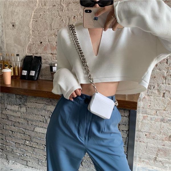 woman pull hiver retro women sweaters high waist midriff baring knitted sweater womens autumn loose femme chandails, White;black
woman pull hiver retro women sweaters high waist midriff baring knitted sweater womens autumn loose femme chandails, White;black