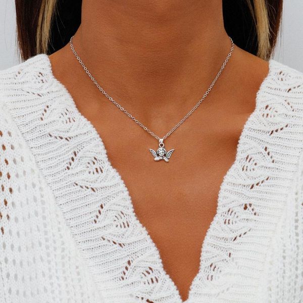 chains retro creative cartoon angel pendant necklace simple personality cute little short clavicle chain female holiday gift, Silver
chains retro creative cartoon angel pendant necklace simple personality cute little short clavicle chain female holiday gift, Silver