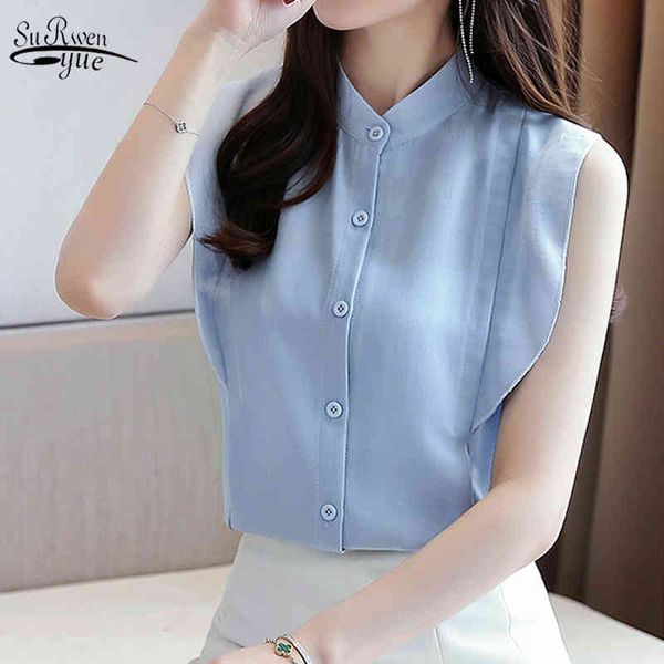 sleeveless chiffon shirt solid summer fashion women casual stand collar grey blue cardigan womens and blouses 9789 210521, White
sleeveless chiffon shirt solid summer fashion women casual stand collar grey blue cardigan womens and blouses 9789 210521, White