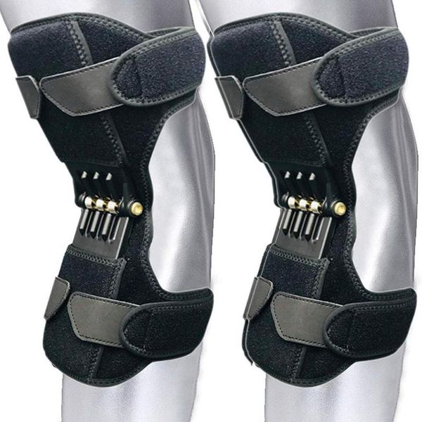 elbow & knee pads 1pair joint support pad breathable non-slip lift pain relief power spring force stabilizer drop, Black;gray