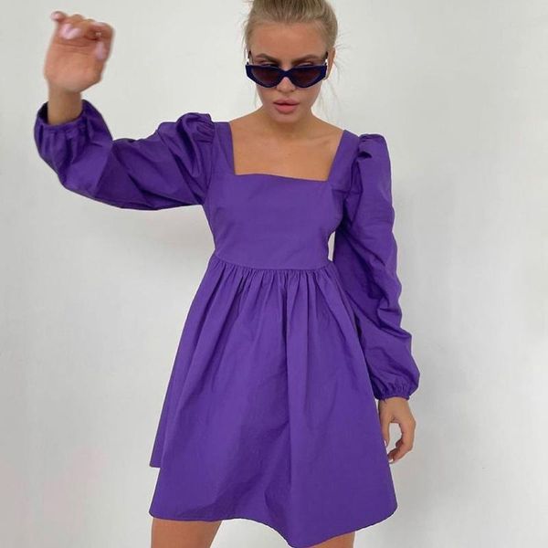 casual dresses autumn women short puff sleeve square collar backless lace up dress, Black;gray
casual dresses autumn women short puff sleeve square collar backless lace up dress, Black;gray