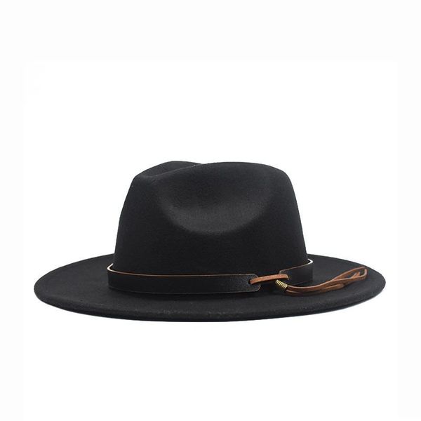 wide brim hats spring autumn women's cap for men fedoras 2021 black fashion vintage hat fedora jazz european american, Blue;gray 
wide brim hats spring autumn women's cap for men fedoras 2021 black fashion vintage hat fedora jazz european american, Blue;gray