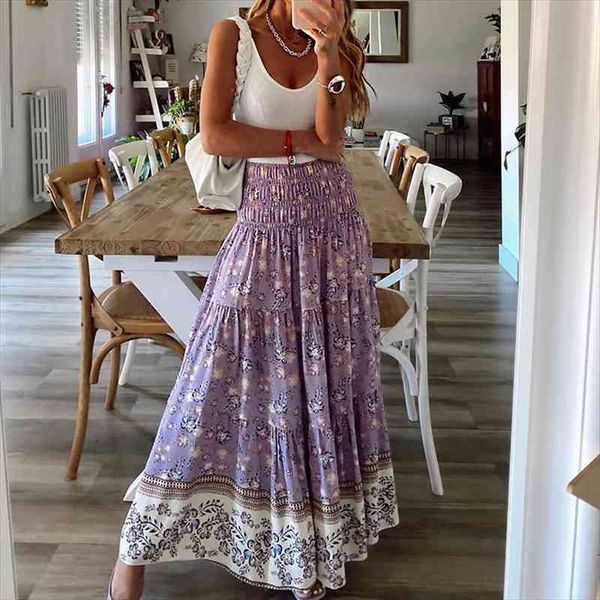 elastic waist skirt women boho beach polyester purple floral print summer long skirts ladies female casual maxi falda, Black
elastic waist skirt women boho beach polyester purple floral print summer long skirts ladies female casual maxi falda, Black