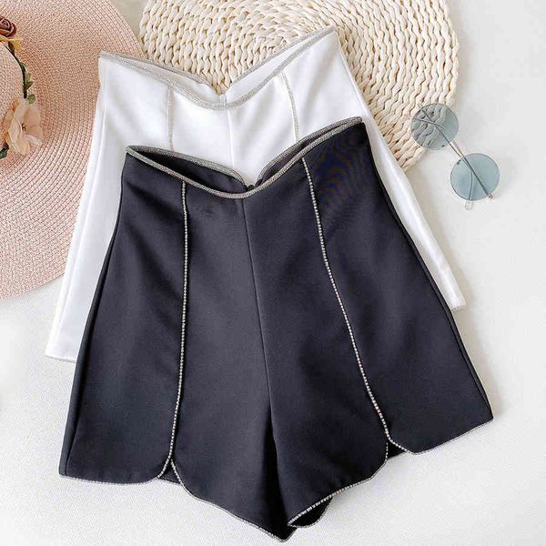 women's shorts summer mini short pants casual high waist solid color female trousers outwear white 65wp, White;black
women's shorts summer mini short pants casual high waist solid color female trousers outwear white 65wp, White;black