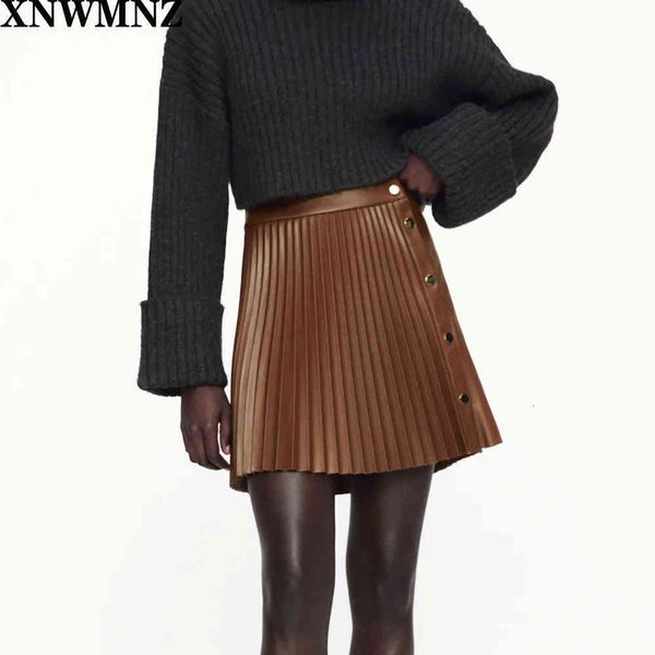 xnwmnz za women pleated faux leather skirt female ladies mini skirts with metal snap button front fastening 210323, Black
xnwmnz za women pleated faux leather skirt female ladies mini skirts with metal snap button front fastening 210323, Black